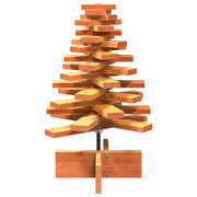 Vidaxl kerstdecoratie kerstboom 60 cm massief grenenhout wasbruin - afbeelding 3