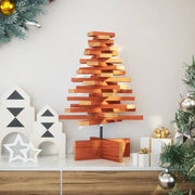 Vidaxl kerstdecoratie kerstboom 60 cm massief grenenhout wasbruin - afbeelding 1