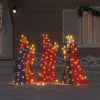 Vidaxl 3 wijze mannen kerstverlichting 3 pcs warmwit 105 cm stof
