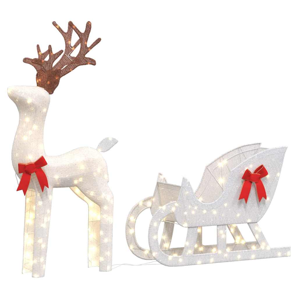 Vidaxl kerstdecoratie rendier en slee 100 led's koudwit