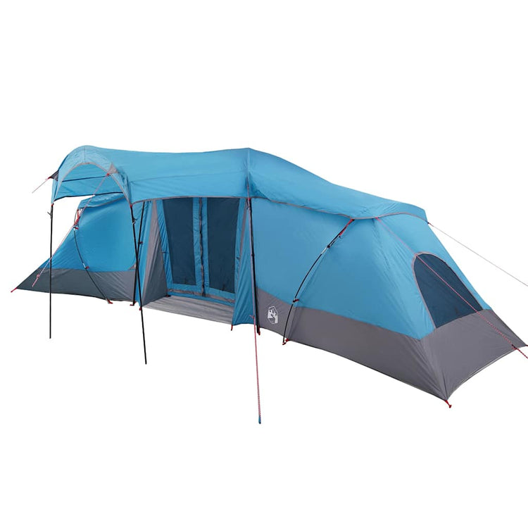 Vidaxl gezinstent 6-persoons blauw en grijs polyester en glasvezel
