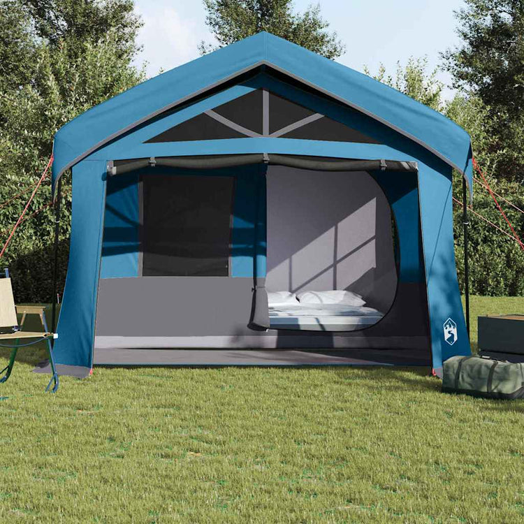 Vidaxl gezinstent met dak blauw en grijs 620 x 322 x 240 cm polyester
