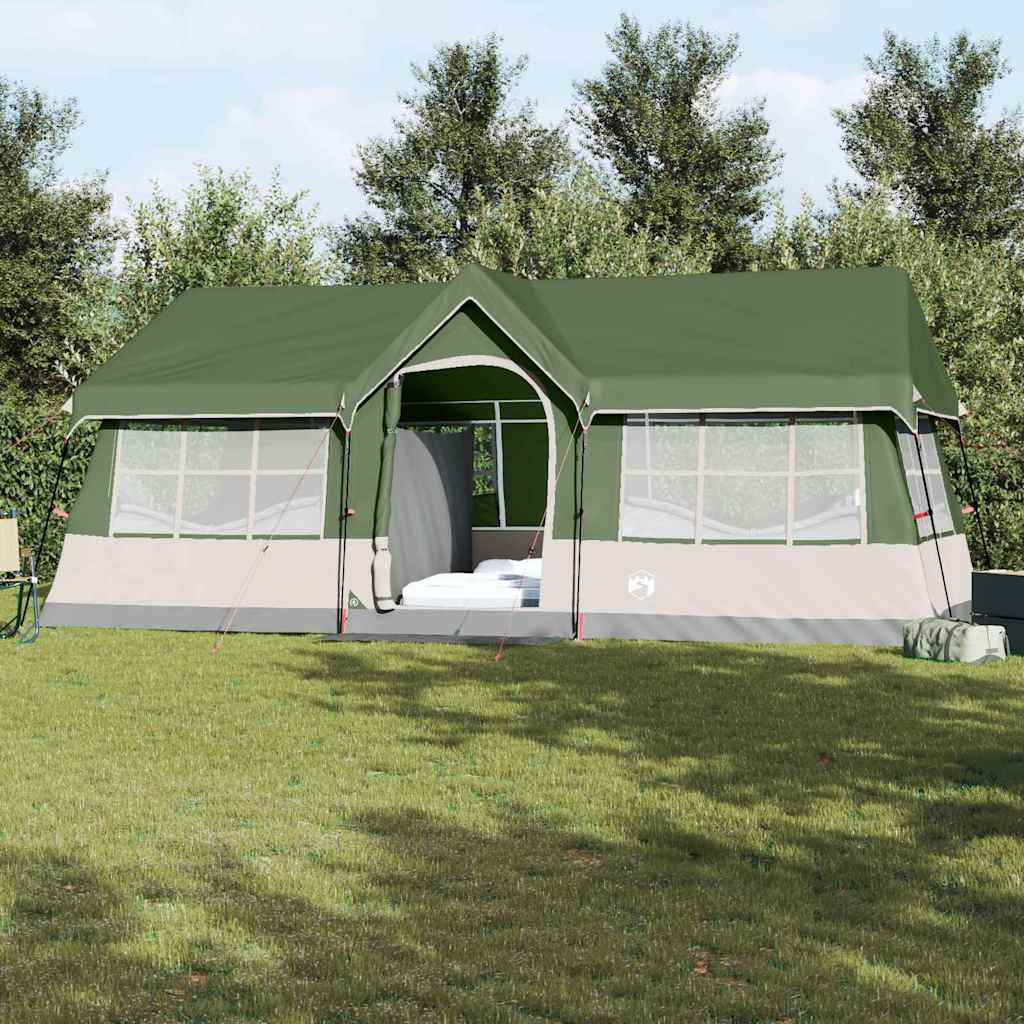 Vidaxl gezinstent 622 x 295 x 238 cm polyester en staal groen en beige