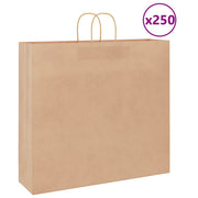 Vidaxl papieren zakken 250 st met hengsels 54x15x49 cm bruin - afbeelding 1