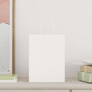 Vidaxl papieren zakjes 50 st met hengsels 21x11x28 cm wit - afbeelding 2