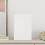 Vidaxl papieren zakjes 50 st met hengsels 21x11x31 cm wit - afbeelding 2