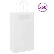 Vidaxl papieren zakken 50 st met hengsels 21x11x36 cm wit - afbeelding 1