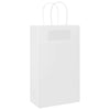 Vidaxl papieren zakken 50 st met hengsels 21x11x36 cm wit
