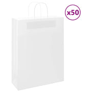 Vidaxl papieren zakken 50 st met hengsels 32x12x42 cm wit - afbeelding 1
