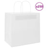 Vidaxl papieren zakken 250 st met hengsels 26x17x25 cm wit