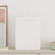 Vidaxl papieren zakken 250 st met hengsels 32x12x42 cm wit - afbeelding 2