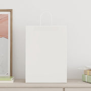 Vidaxl papieren zakken 250 st met hengsels 32x17x44 cm wit - afbeelding 2