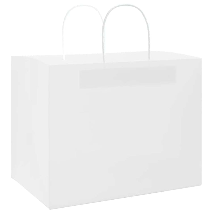 Vidaxl papieren zakken 250 st met hengsels 32x22x24 cm wit