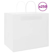 Vidaxl papieren zakken 250 st met hengsels 32x22x28 cm wit - afbeelding 1
