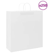 Vidaxl papieren zakken 250 st met hengsels 45x17x48 cm wit - afbeelding 1