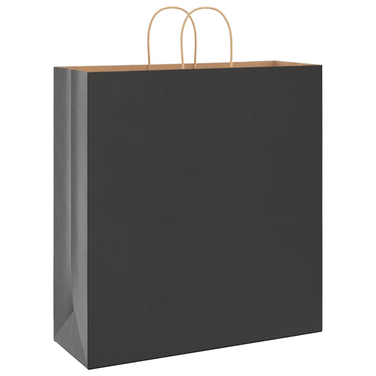 Vidaxl papieren zakken 50 st met hengsels 45x17x48 cm zwart
