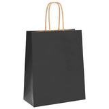 Vidaxl papieren zakken 250 st met hengsels 18x8x22 cm zwart - afbeelding 3