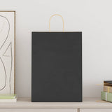 Vidaxl papieren zakken 250 st met hengsels 32x17x44 cm zwart - afbeelding 2
