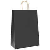 Vidaxl papieren zakken 250 st met hengsels 32x17x44 cm zwart - afbeelding 3
