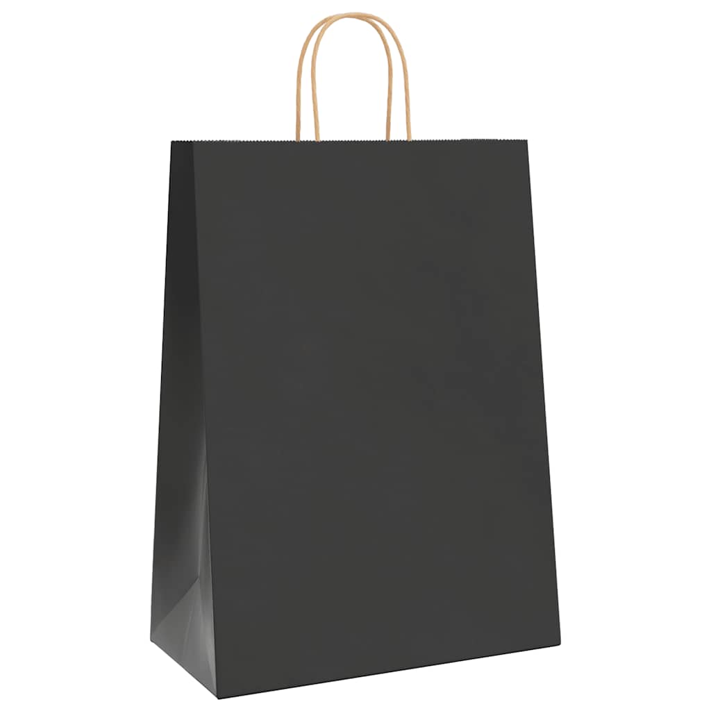 Vidaxl papieren zakken 250 st met hengsels 32x17x44 cm zwart