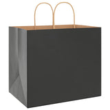 Vidaxl papieren zakken 250 st met hengsels 32x22x28 cm zwart - afbeelding 3