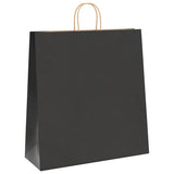 Vidaxl papieren zakken 250 st met hengsels 45x17x48 cm zwart - afbeelding 3