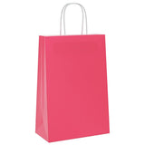 Vidaxl papieren zakjes 50 st met hengsels 21x11x31 cm roze - afbeelding 3