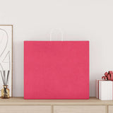 Vidaxl papieren zakken 50 st met hengsels 54x15x49 cm roze - afbeelding 2
