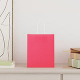Vidaxl papieren zakken 250 st met hengsels 18x8x22 cm roze - afbeelding 2