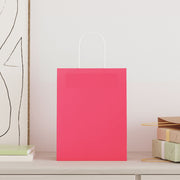Vidaxl papieren zakken 250 st met hengsels 21x11x28 cm roze - afbeelding 2