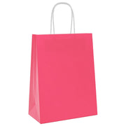 Vidaxl papieren zakken 250 st met hengsels 21x11x28 cm roze - afbeelding 3