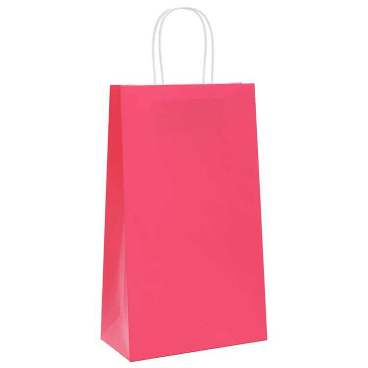 Vidaxl papieren zakken 250 st met hengsels 21x11x36 cm roze