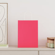 Vidaxl papieren zakken 250 st met hengsels 26x12x35 cm roze - afbeelding 2