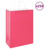Vidaxl papieren zakken 250 st met hengsels 32x17x44 cm roze