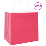 Vidaxl papieren zakken 250 st met hengsels 54x15x49 cm roze - afbeelding 1