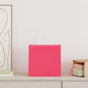 Vidaxl papieren zakken 250 st met hengsels 54x15x49 cm roze - afbeelding 2