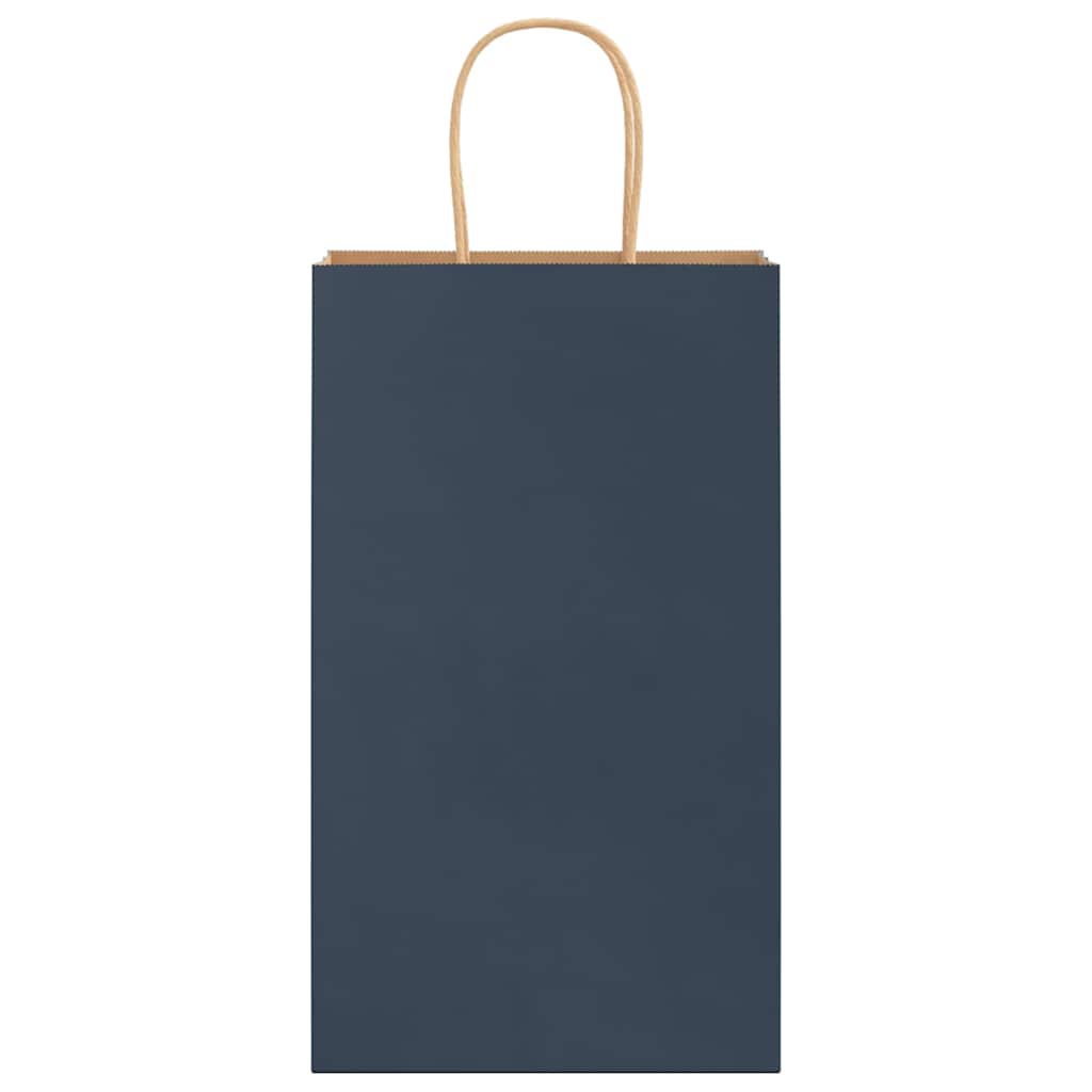 Vidaxl papieren zakken 250 st met hengsels 21x11x36 cm blauw