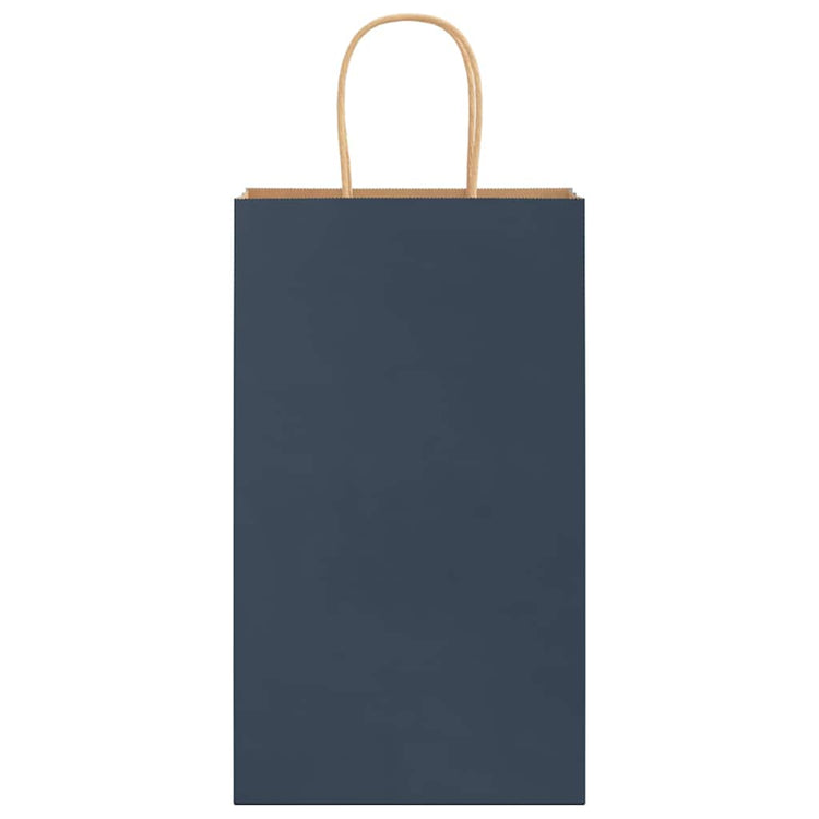 Vidaxl papieren zakken 250 st met hengsels 21x11x36 cm blauw