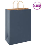 Vidaxl papieren zakken 250 st met hengsels 32x17x44 cm blauw - afbeelding 1