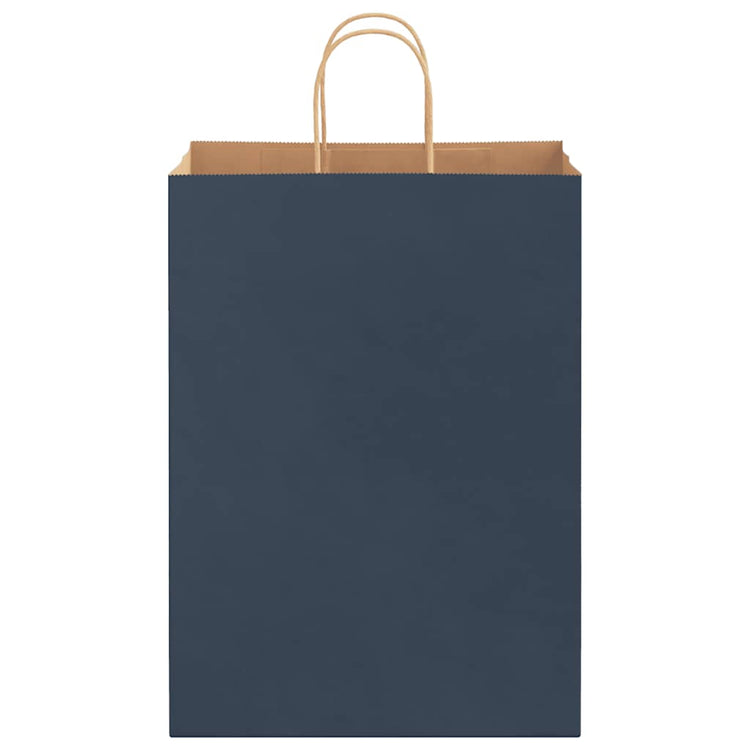 Vidaxl papieren zakken 250 st met hengsels 32x17x44 cm blauw