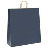 Vidaxl papieren zakken 250 st met hengsels 45x17x48 cm blauw - afbeelding 3