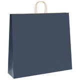 Vidaxl papieren zakken 250 st met hengsels 54x15x49 cm blauw - afbeelding 3
