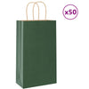 Vidaxl papieren zakken 50 st met hengsels 21x11x36 cm groen