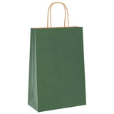 Vidaxl papieren zakken 250 st met hengsels 21x11x31 cm groen - afbeelding 3