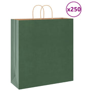 Vidaxl papieren zakken 250 st met hengsels 45x17x48 cm groen - afbeelding 1