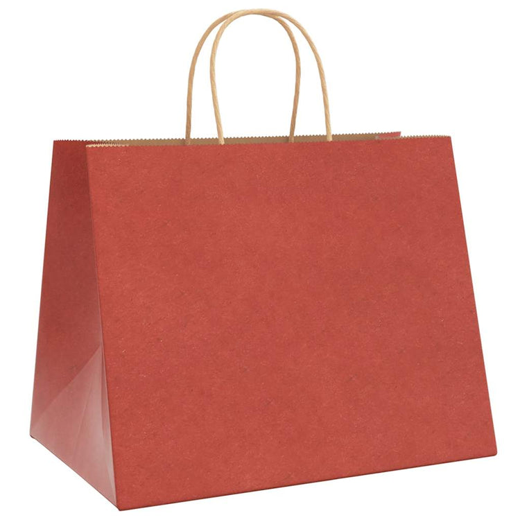 Vidaxl papieren zakken 250 st met hengsels 32x22x24 cm rood