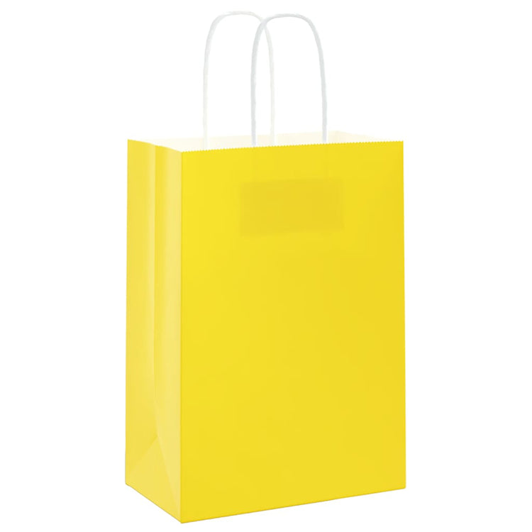 Vidaxl papieren zakken 50 st met hengsels 15x8x21 cm geel