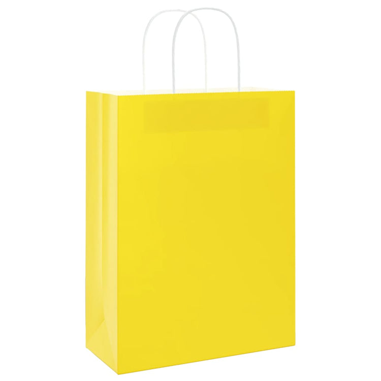 Vidaxl papieren zakken 50 st met hengsels 26x12x35 cm geel