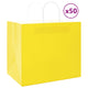Vidaxl papieren zakken 50 st met hengsels 32x22x28 cm geel
