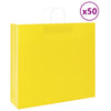 Vidaxl papieren zakken 50 st met hengsels 54x15x49 cm geel